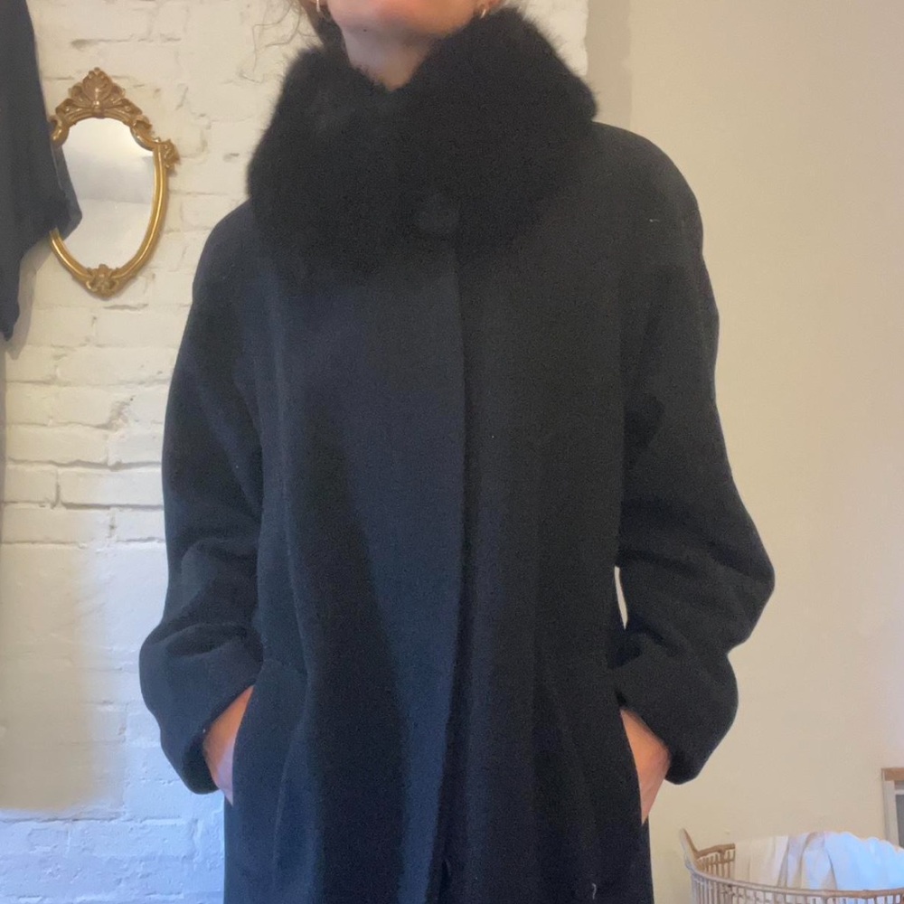 Vintage Lambswool Coat with Fox Fur collar